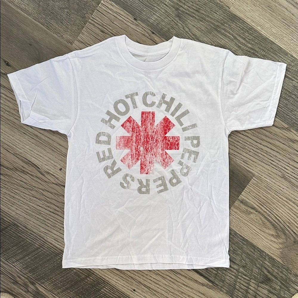 White Red Hot Chili Peppers graphic logo T-Shirt size medium